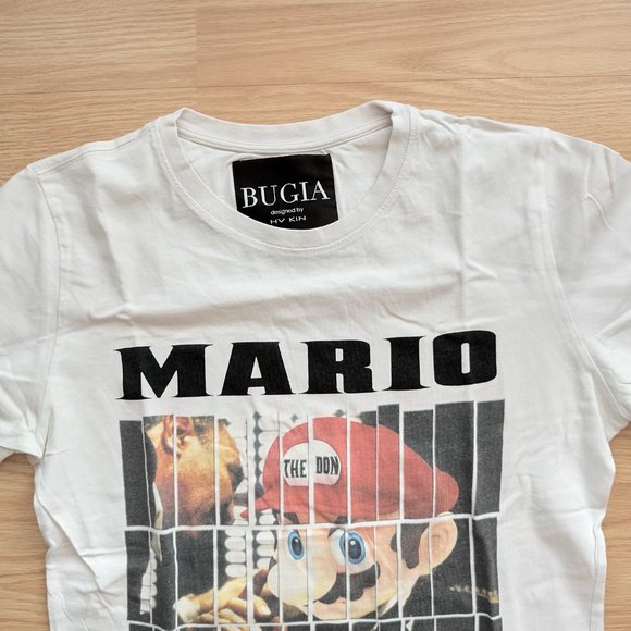 Mario Don Corleone Women's White Funny T Shirt, Top, Size L - Picture 2 of 8